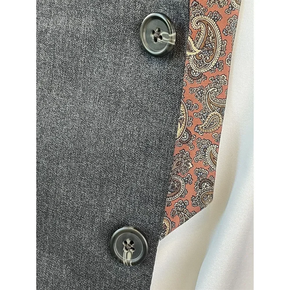 Lauren Ralph Lauren 44R‎ 100% Wool Gray Hopsack Blazer Jacket Sport Coat *FLAWS*